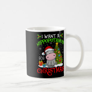 Taza De Café Quiero Hipopótamo Para Navidades Xmas Hippo Para