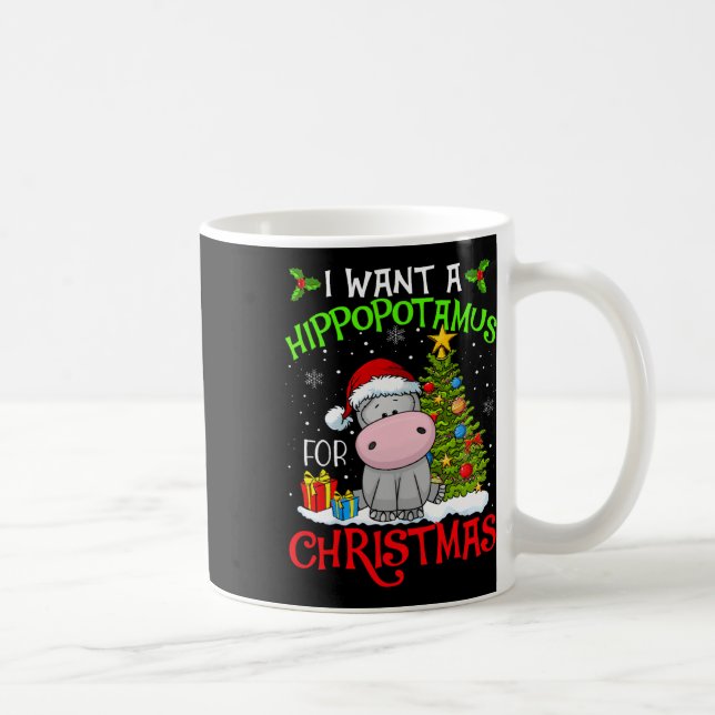 Taza De Café Quiero Hipopótamo Para Navidades Xmas Hippo Para (Derecha)