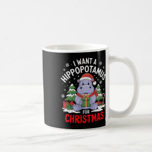 Taza De Café Quiero Hipopótamo Para Navidades Xmas Hippo Para