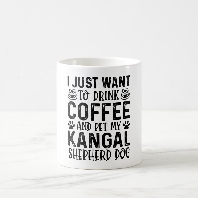 Taza De Café Quiero Mascota a mi perro pastor kangal (Centro)