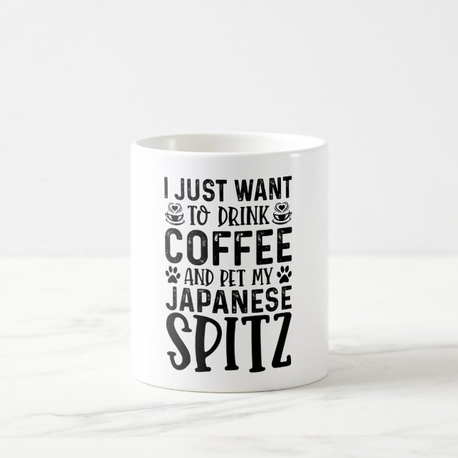 Taza De Café Quiero Mascota a mi spitz japonés (Centro)