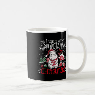 Taza De Café Quiero Navidades Hipopótamo Pajamas Cute Hippo