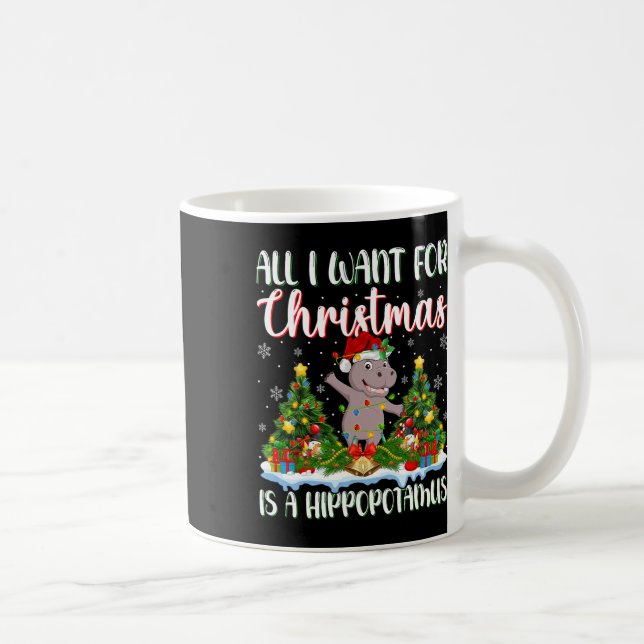 Taza De Café Quiero Que Los Navidades Sean Hippopótamo Árbol De (Derecha)