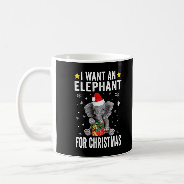 Taza De Café Quiero Un Elefante Para Navidades Elefantes Pajama (Izquierda)