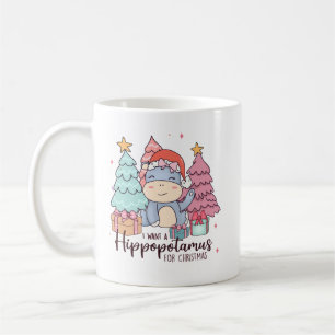 Taza De Café Quiero un hipopótamo para Navidades