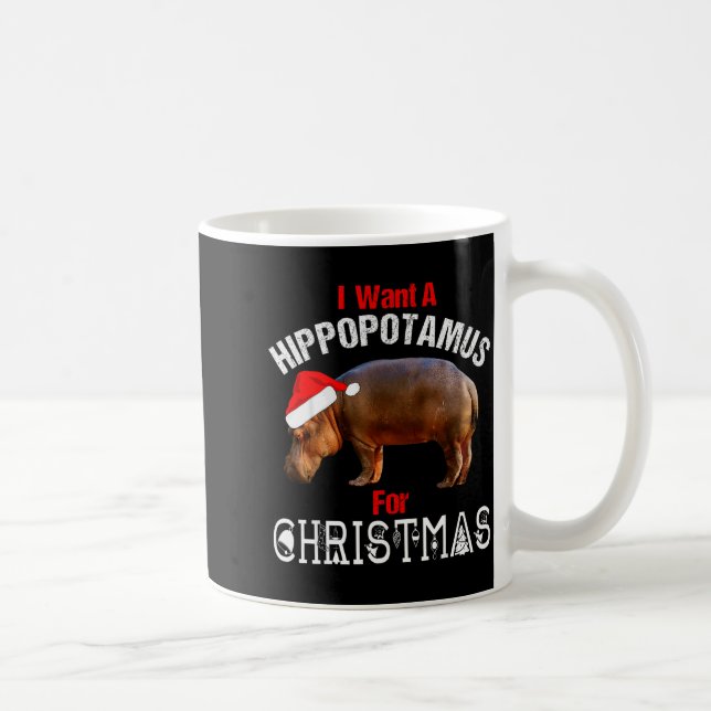Taza De Café Quiero Un Hiptamus Para Navidad Camiseta Divertida (Derecha)