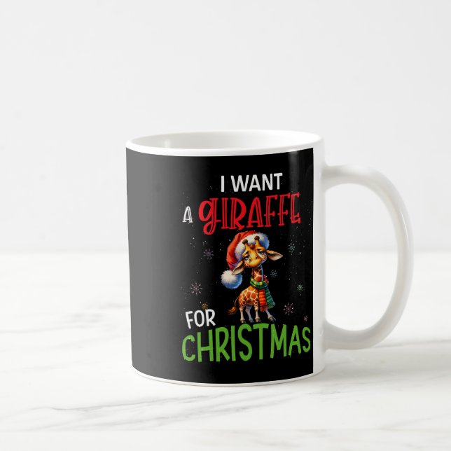 Taza De Café Quiero Una Girafa Para Los Navidades Divertidos. (Derecha)