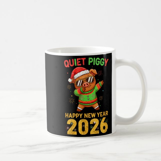 Taza De Café Quiet Ggy Happy New Year 2026 Cute Animal  (Derecha)