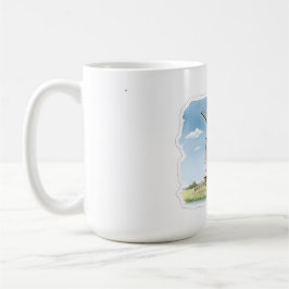 Taza De Café Quiet Windmill in the Fields – Soft Watercolor Lan