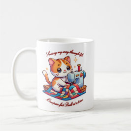 Taza De Café Quillado de gato de personalizable en una máquina 