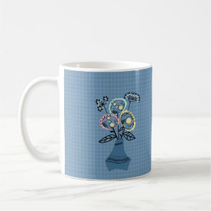 Taza De Café Quilling, flores en jarrón