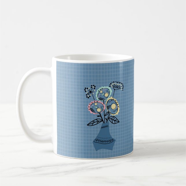 Taza De Café Quilling, flores en jarrón (Izquierda)
