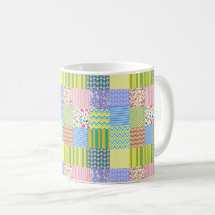 Taza De Café Quilt Chevron Stripes Polka Dots Flowers