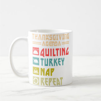 Taza De Café Quilt Turkey Nap Repeat Funny Quilting Thanksgivin