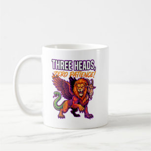Taza De Café Quimera Gruñona Tres Cabezas Cero Paciencia Humor