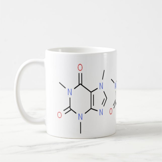Taza De Café "Química de la Molécula cafeína" (Izquierda)