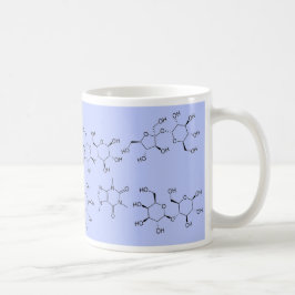 Taza De Café química del té y del café en azul