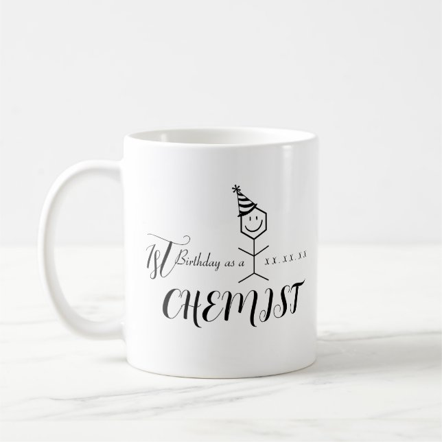 Taza De Café Química divertida moderna Farmacia de cumpleaños Q (Izquierda)