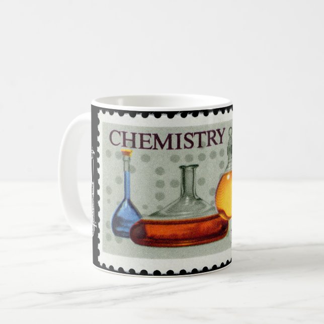 Taza De Café Química~ Estampilla Estadounidense~ Sociedad Quími (Anverso izquierdo)