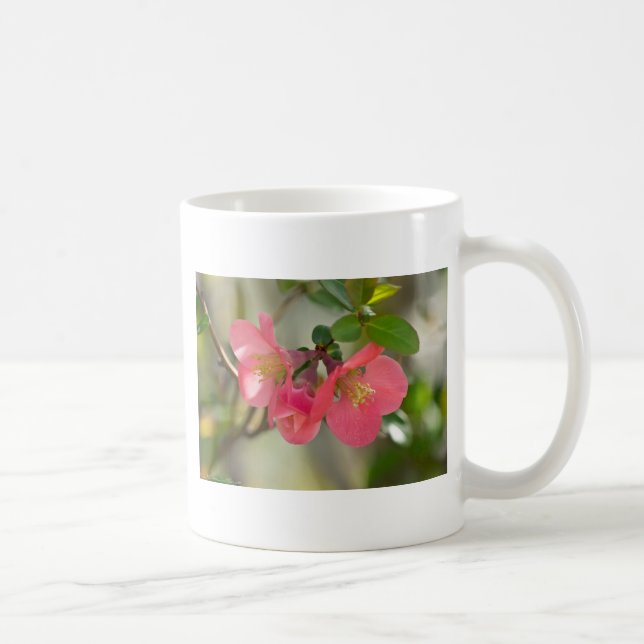 Taza De Café Quince Glow de Flor Rosa (Derecha)