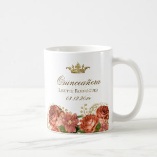 Taza De Café Quinceanera floral real