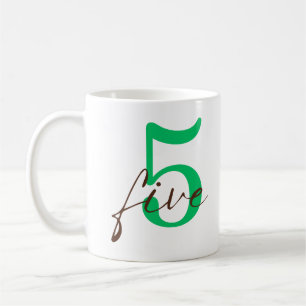 Taza De Café Quinto aniversario de 5 años con personalización
