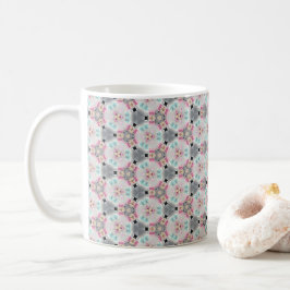 Taza De Café Quinto, silencioso, retro patrón rosado café tafet