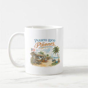 Taza De Café Quiosco de playa vintage de Piñones Puerto Rico