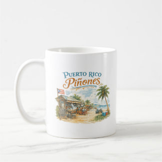 Taza De Café Quiosco de playa vintage de Piñones Puerto Rico