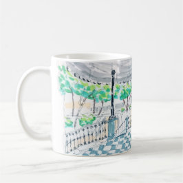 Taza De Café Quiosco de tablero de ajedrez vista al parque