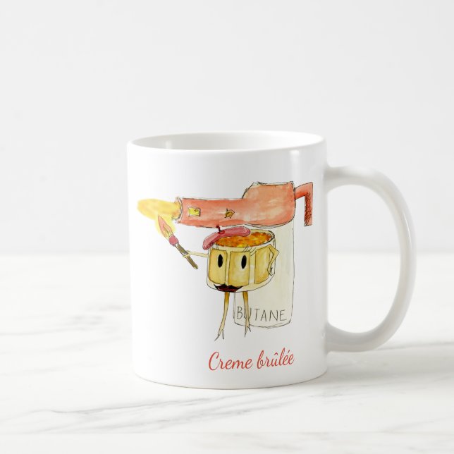 Taza De Café Quirky Creme brûlée Dessert Funny Personalizado Ar (Derecha)