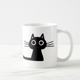 Taza De Café Quirky Gato Kitty Negro | Perseguir a Cat Lover