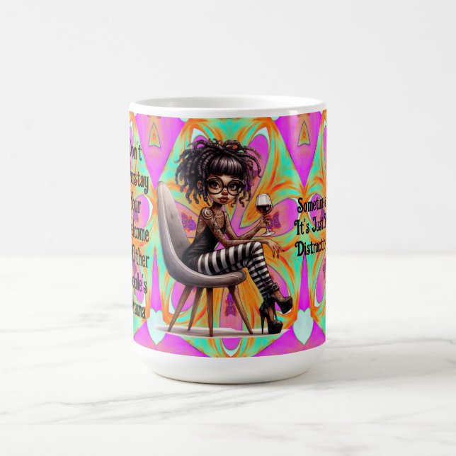 Taza De Café Quirky Lady Tattoos & Wine Drama Mug (Centro)