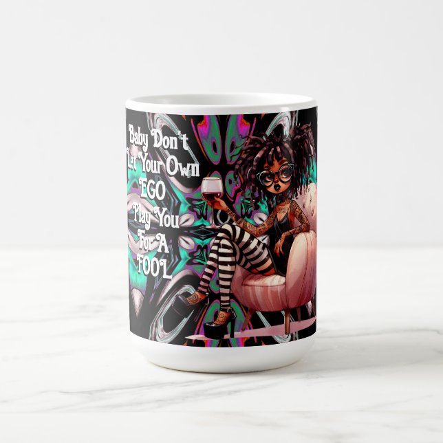 Taza De Café Quirky Lady Tattoos y EGO Mug de vino (Centro)