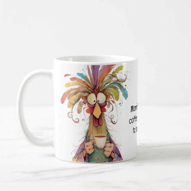 Taza De Café Quirky Rooster Café Humor (Izquierda)