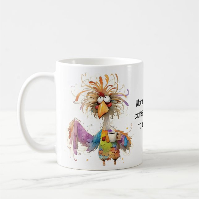 Taza De Café Quirky Rooster Café Humor (Izquierda)