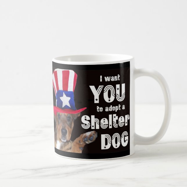 Taza De Café Quisiera que USTED adoptara un perro del refugio (Derecha)