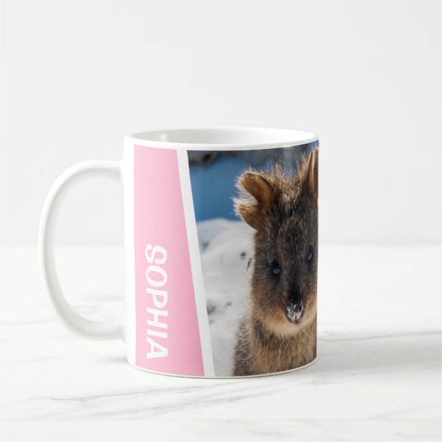 Taza De Café Quokka on the Beach Australia Cute Animal Photo (Izquierda)