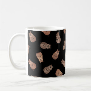 Taza De Café Quokkas Ilustrados en Negro