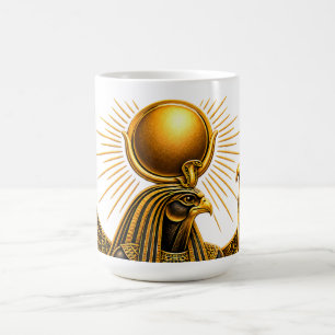 Taza De Café RA - El Dios Sol Egipcio Dorado Negro de lujo an