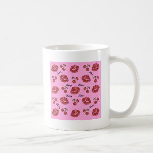Taza De Café RAB Rockabilly Besos de Cereza en Rosa