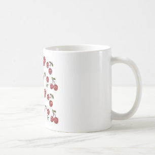 Taza De Café RAB Rockabilly Cerezas Muy Cerezas En Blanco