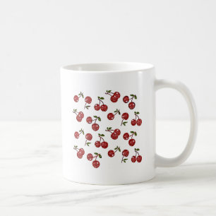 Taza De Café RAB Rockabilly Cerezas Muy Cerezas En Blanco