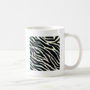 Taza De Café RAB Rockabilly Estampado de Cebra Negro y Blanco