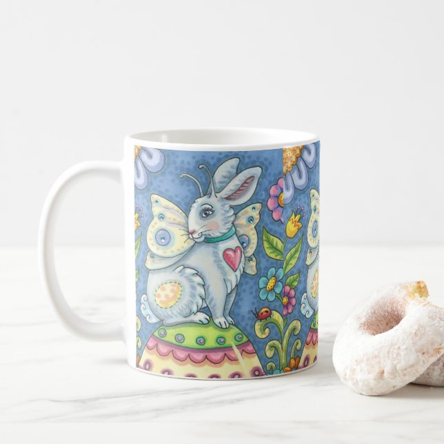 Taza De Café RABBIT DE FERIA ORIENTAL, BUNNY MUG CLÁSICO Repeti (Con donut)