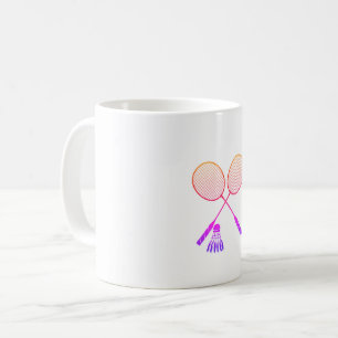 Taza De Café Racas de Badminton Shuttlecock Birdie Ombre