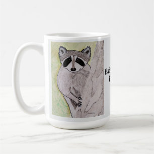 Taza De Café Racco bebé en un gris claro de árbol