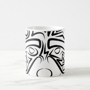 Taza De Café Racco tribal blanco y negro