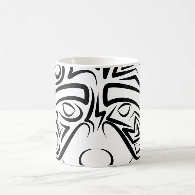 Taza De Café Racco tribal blanco y negro (Centro)
