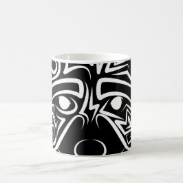 Taza De Café Racco tribal blanco y negro